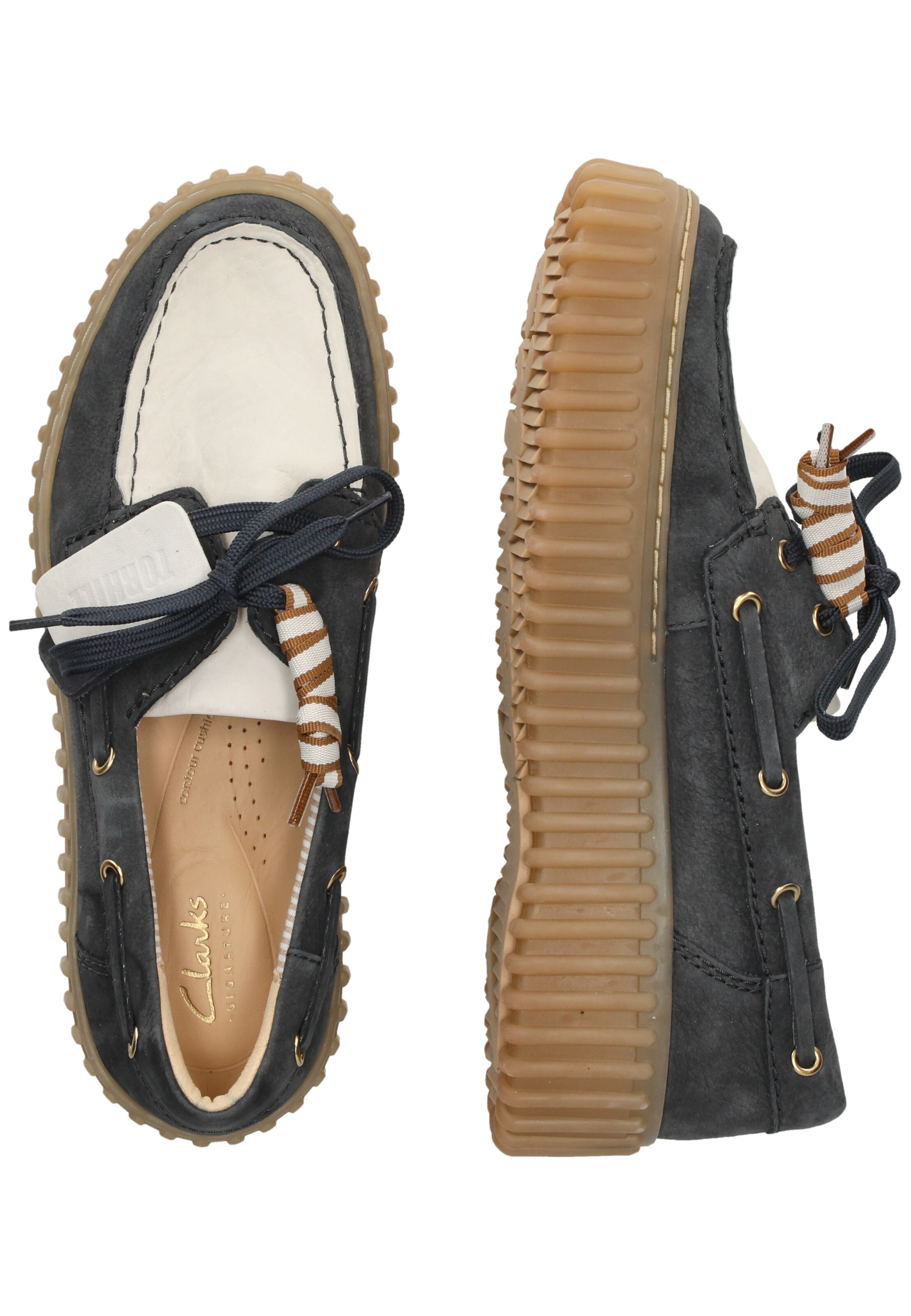 CLARKS Veterschoen 'Torhill Boat' in Blauw