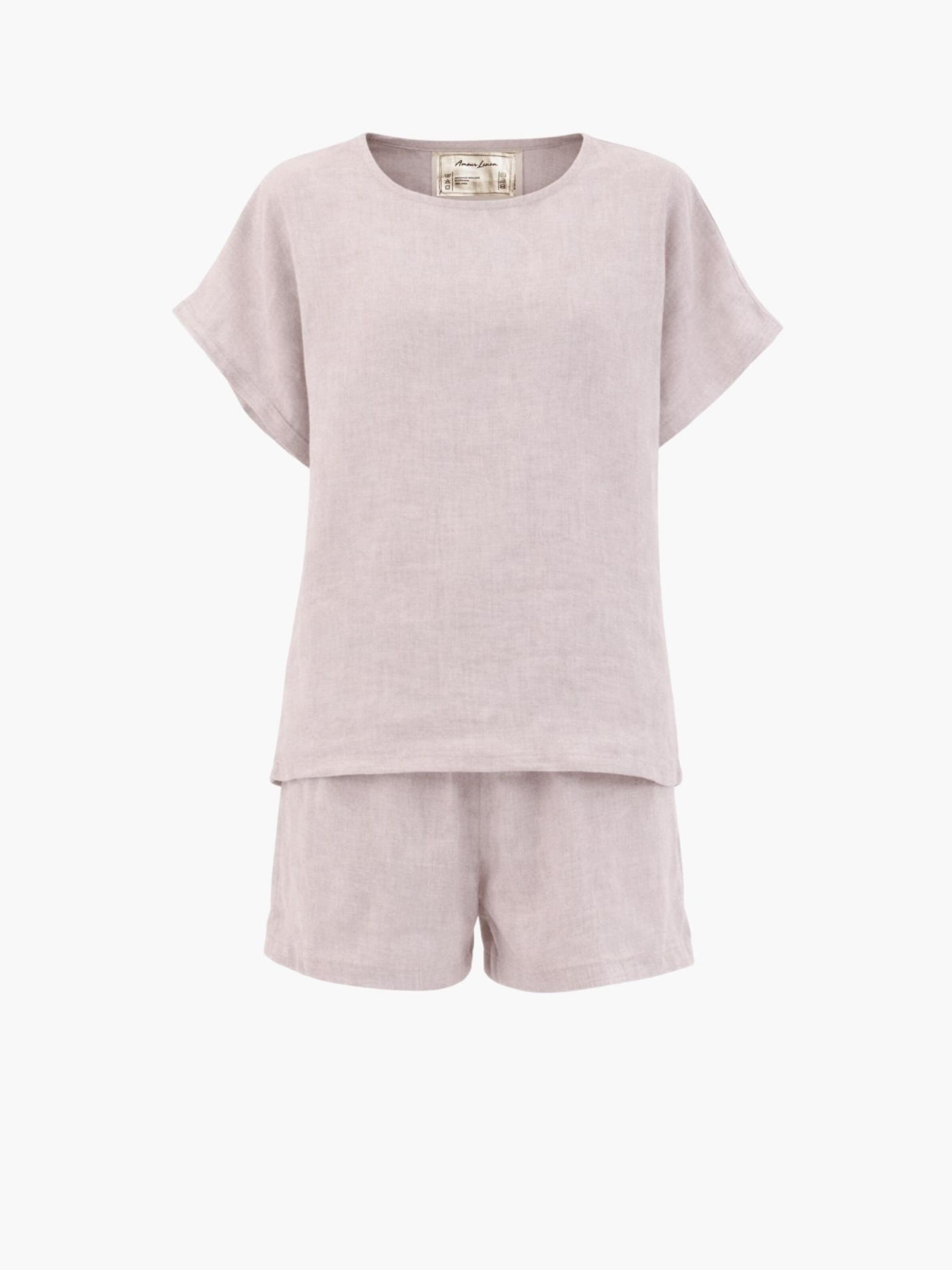 Pyjama 'Cloud Nine' AmourLinen en beige : devant