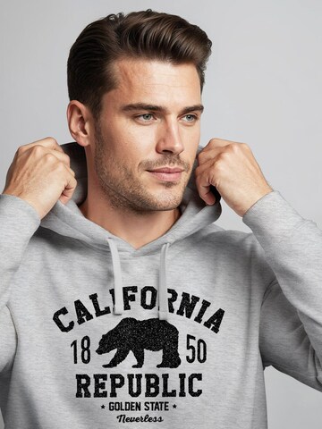 Neverless Sweatshirt 'California Republic'‌‌‌‌‌‌‌ in Grau