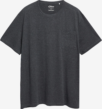 s.Oliver Men Big Sizes Shirt in Black: front