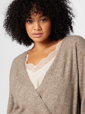 ABOUT YOU Curvy Knit cardigan 'Irem' in Brown