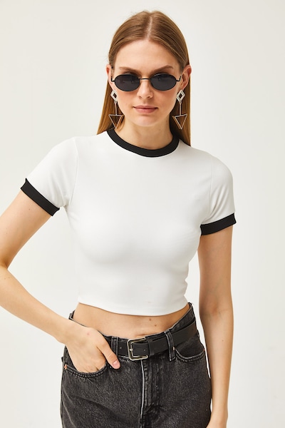 olalook T-shirt en L en noir / blanc, Vue avec produit