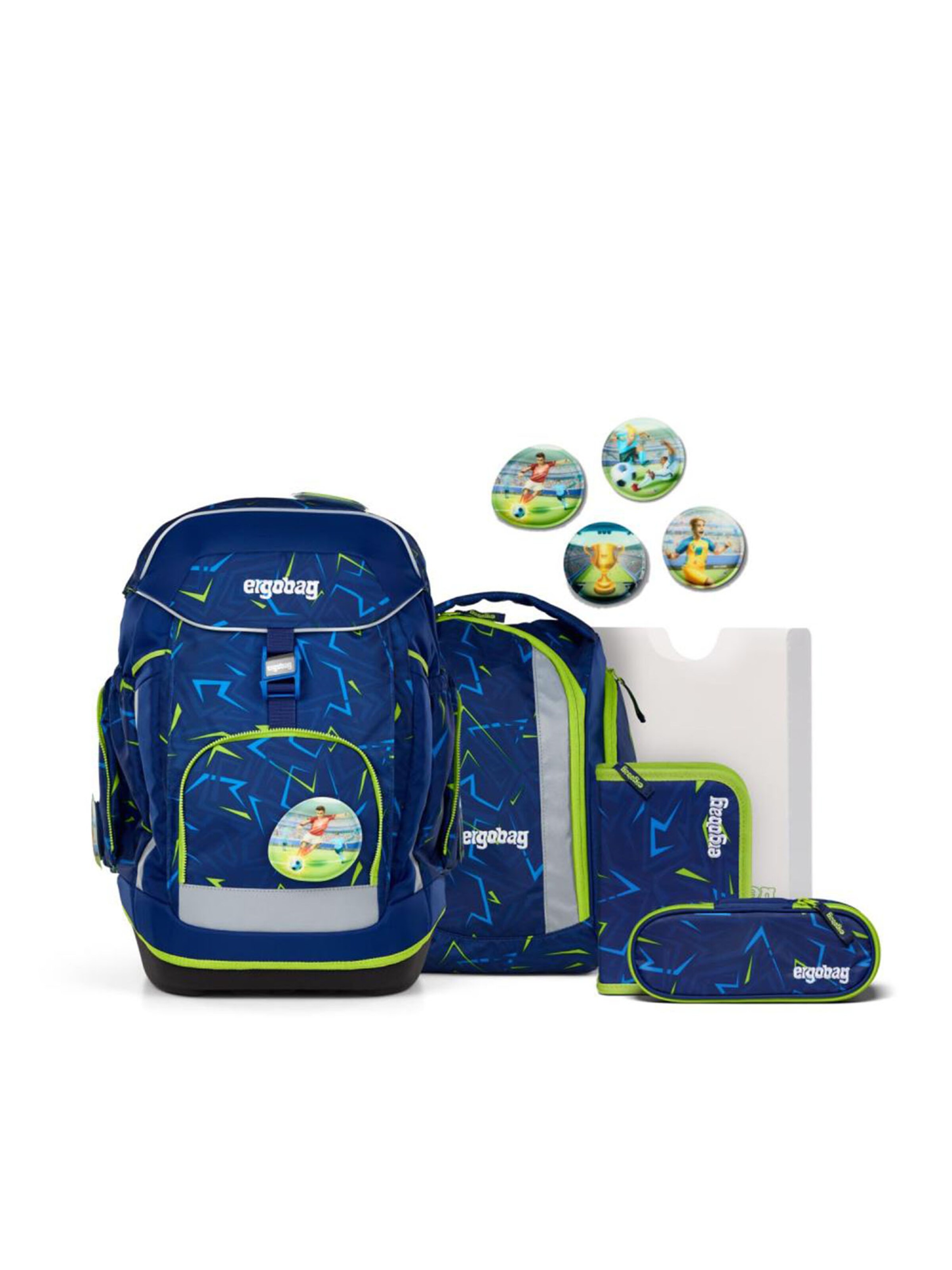 ergobag Backpack 'Maxi Schulrucksack Set 6tlg.' in Blue