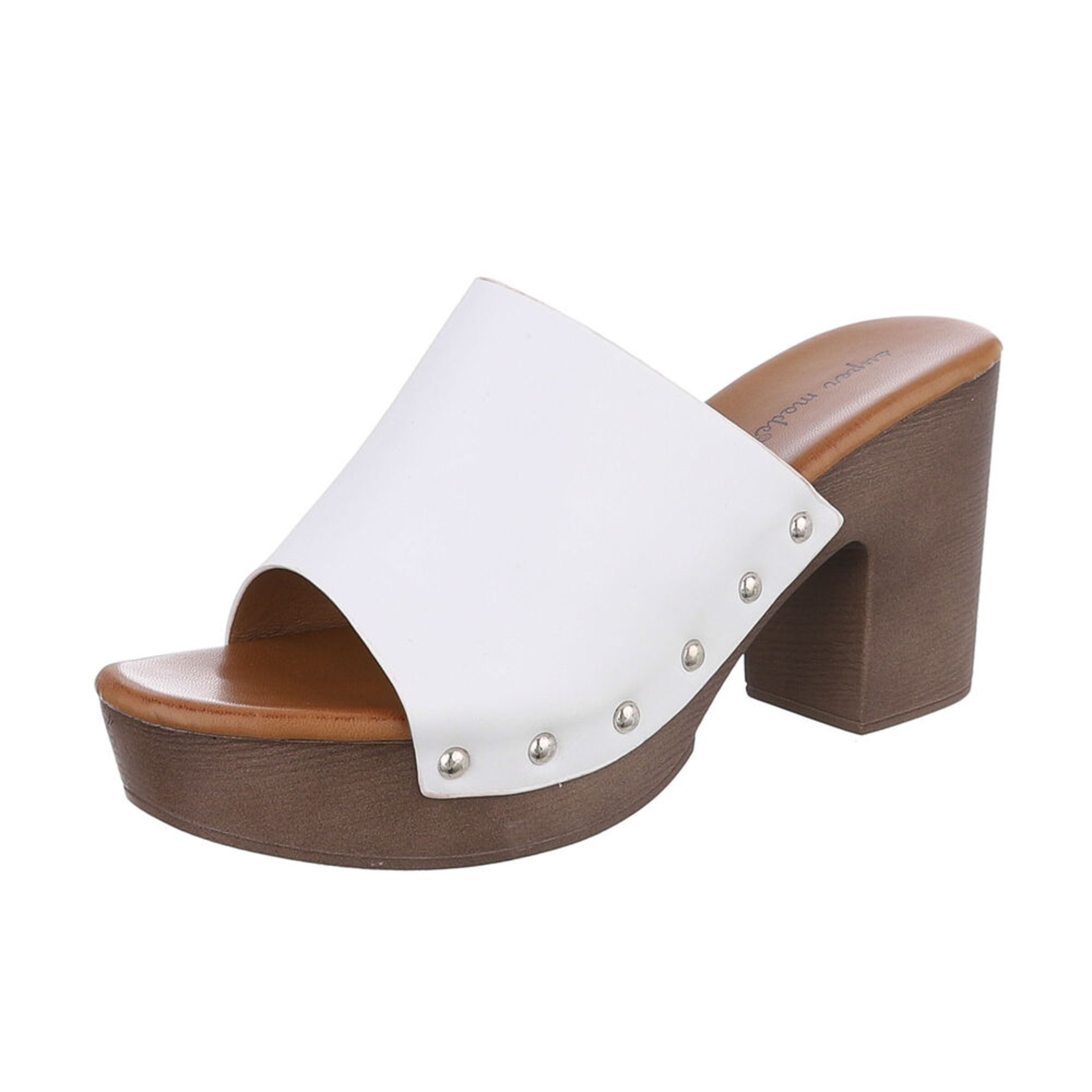Ital-Design Mules in White: front