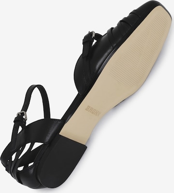 BRONX Ballet Flats with Strap in Black