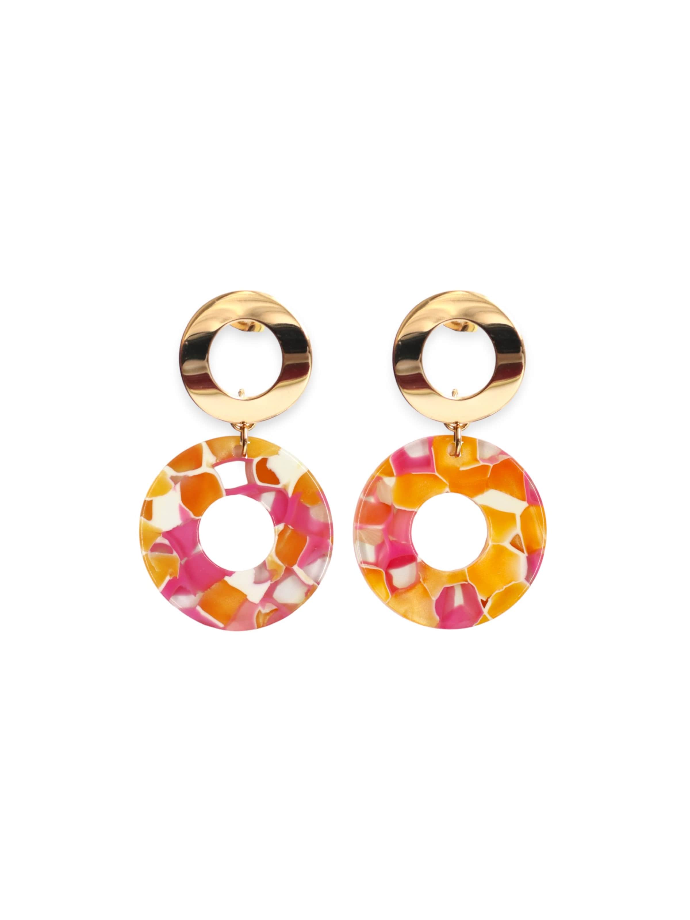 Fräulein Wunder Náušnice 'Adua' - Ružová: predná strana