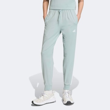 ADIDAS SPORTSWEAR Tapered Workout Pants 'Essentials' in Green: front