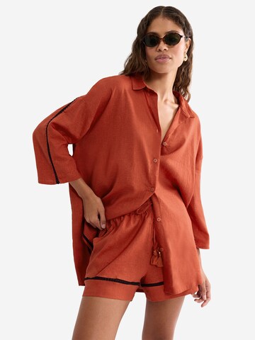 TRIUMPH Beach-Hemd ' Red Label Summer Wear ' in Braun