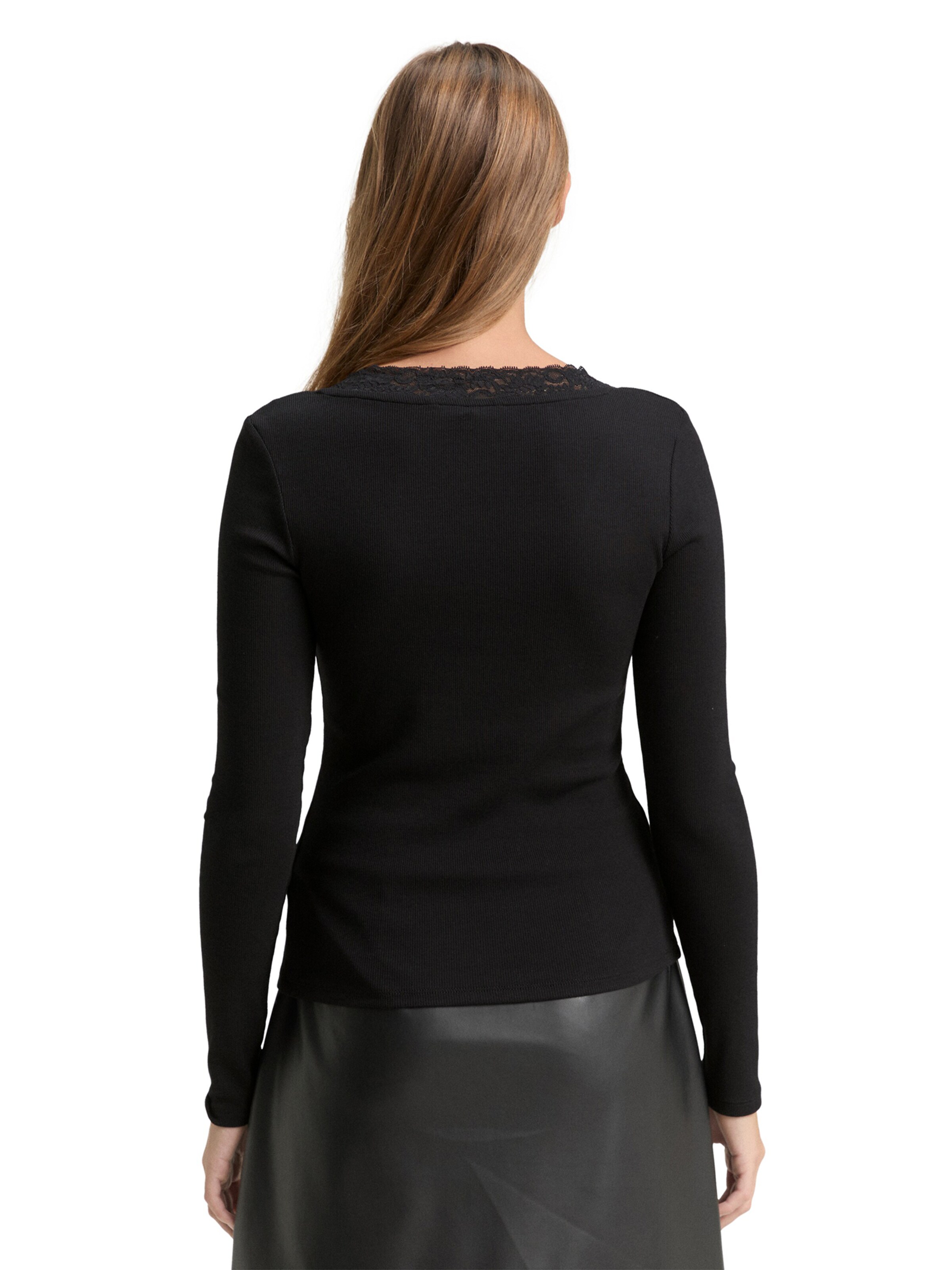 TOM TAILOR DENIM Tričko - Čierna