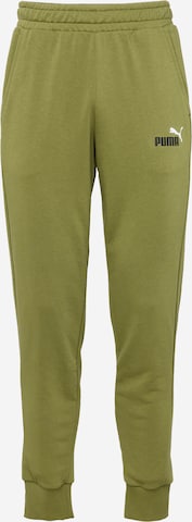 PUMATapered Sportske hlače 'ESS+' - zelena boja: prednji dio