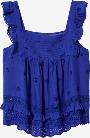 MANGO Bluse 'Croque' in Blau: predná strana