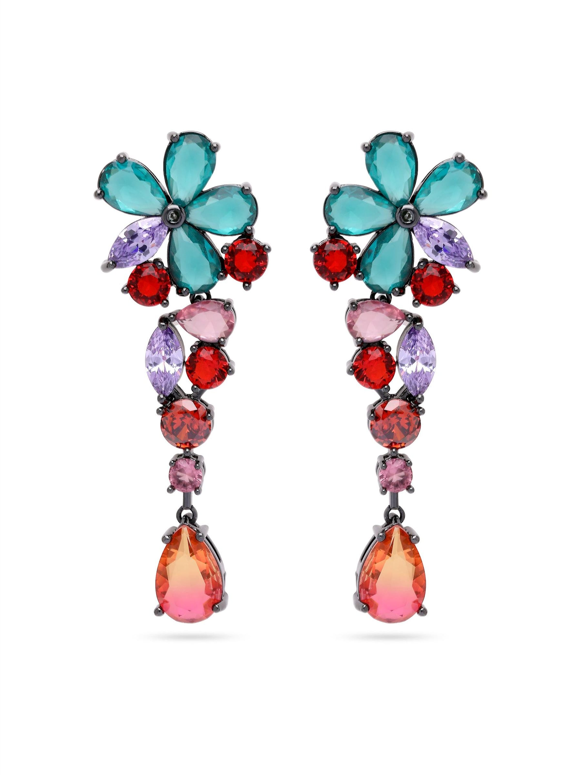 Boucles d'oreilles 'Zaraina' AVANT-GARDE PARIS en mélange de couleurs : devant