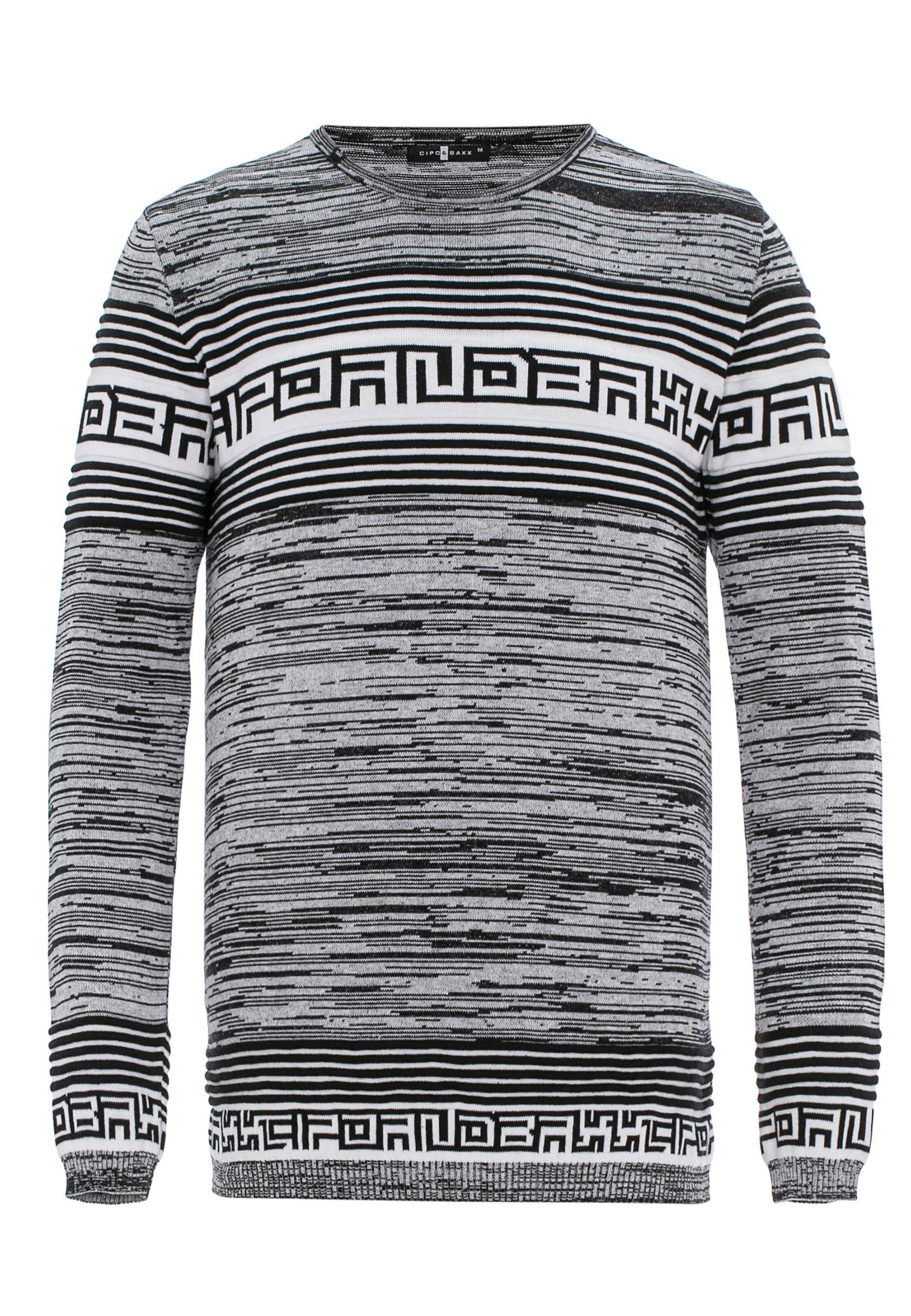 CIPO & BAXX Sweater in Grey / White, Item view