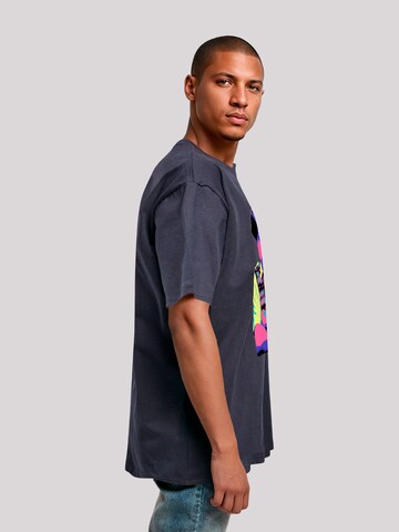 F4NT4STIC Shirt 'TV Times Benny Hill In Character 1989 Pop Art' in Blauw