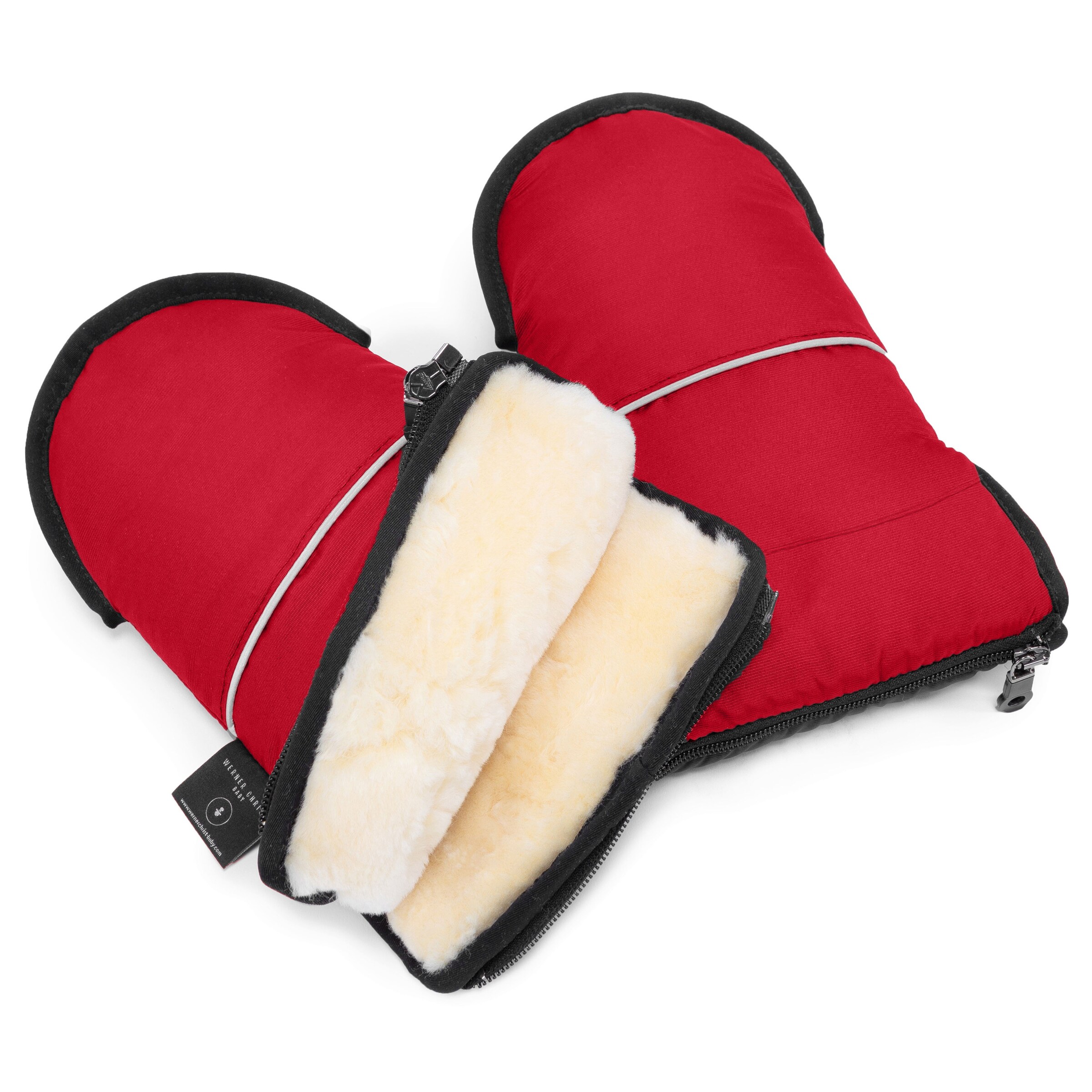 Werner Christ Baby Mittens 'GLOVY' in Red: front