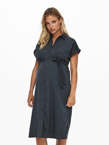 Only Maternity - Vestido camisero en azul: frente