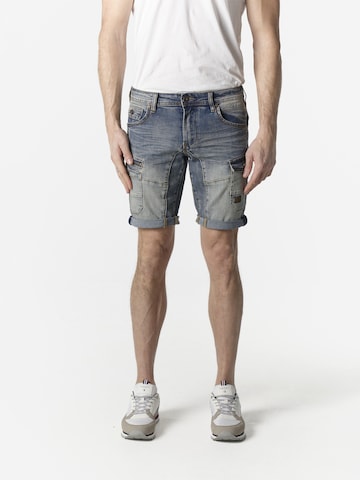 KOROSHI Regular Cargojeans in Blauw: voorkant