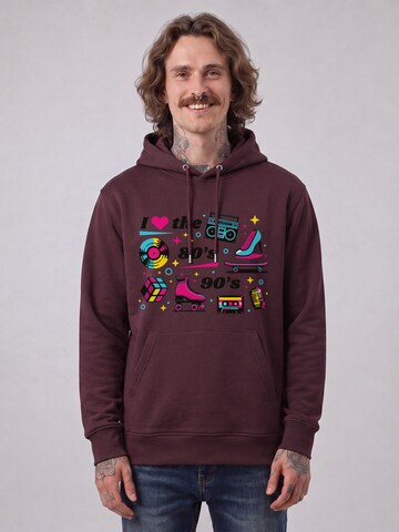 Sweat-shirt '80s Love' Watapparel en rouge : devant