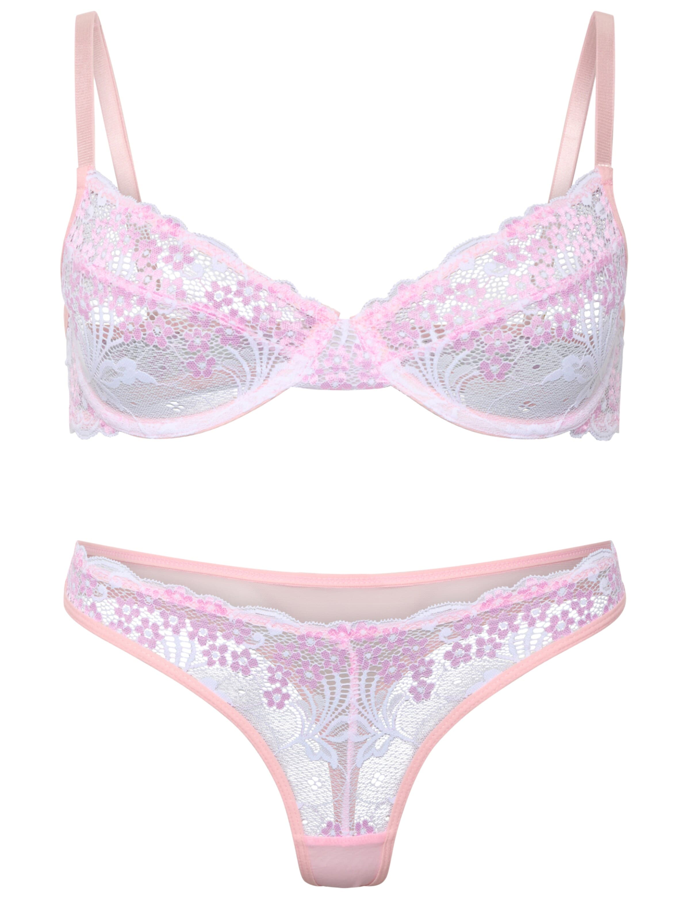 Orchibelle Balconette Underwear Sets in Pink: front