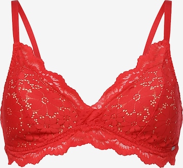 Skiny Triangle Bra in Red: front