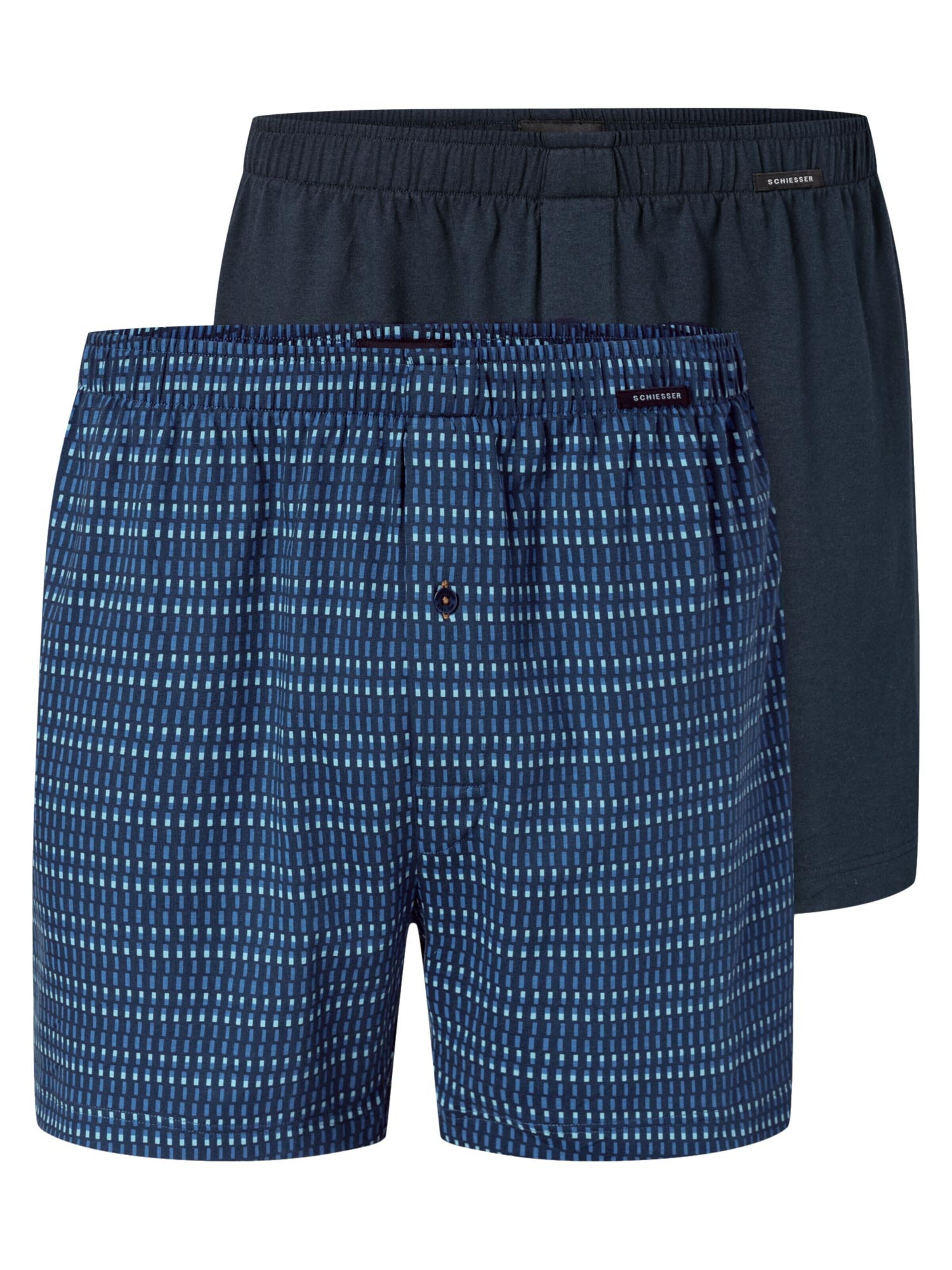 Boxers 'Single Jersey' SCHIESSER en bleu : devant