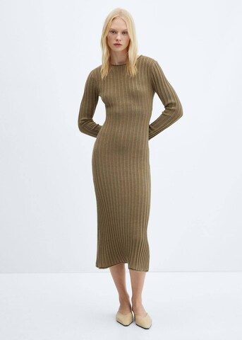 MANGO Knit dress 'Africa' in Green: front