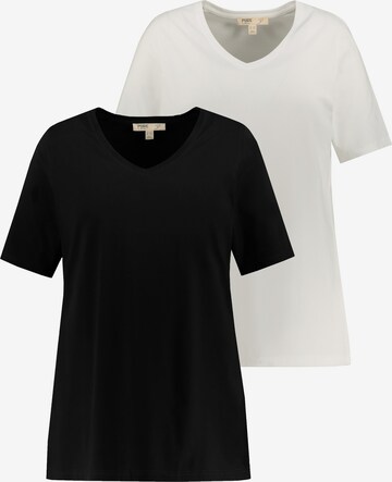 T-shirt Ulla Popken en noir : devant