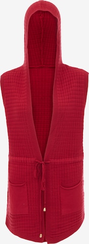 COBIE Knit Cardigan in Red: front
