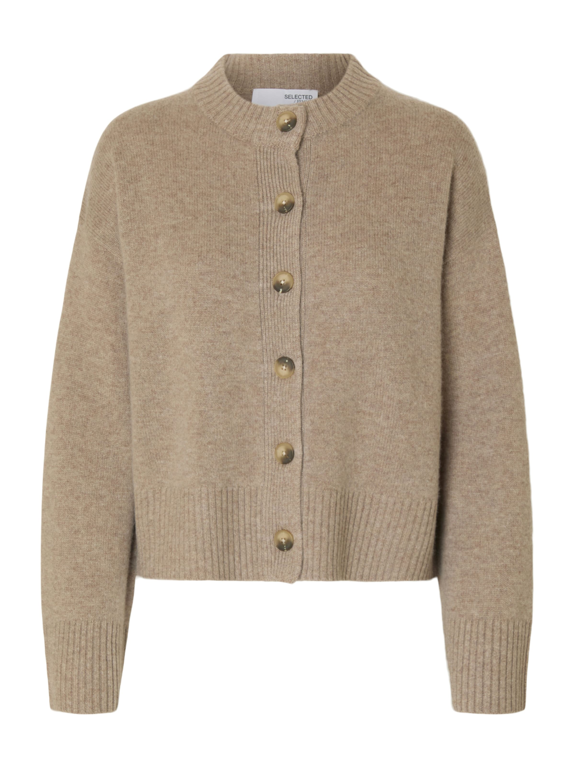 SELECTED Knit cardigan 'SLFCILLE' in Beige: front