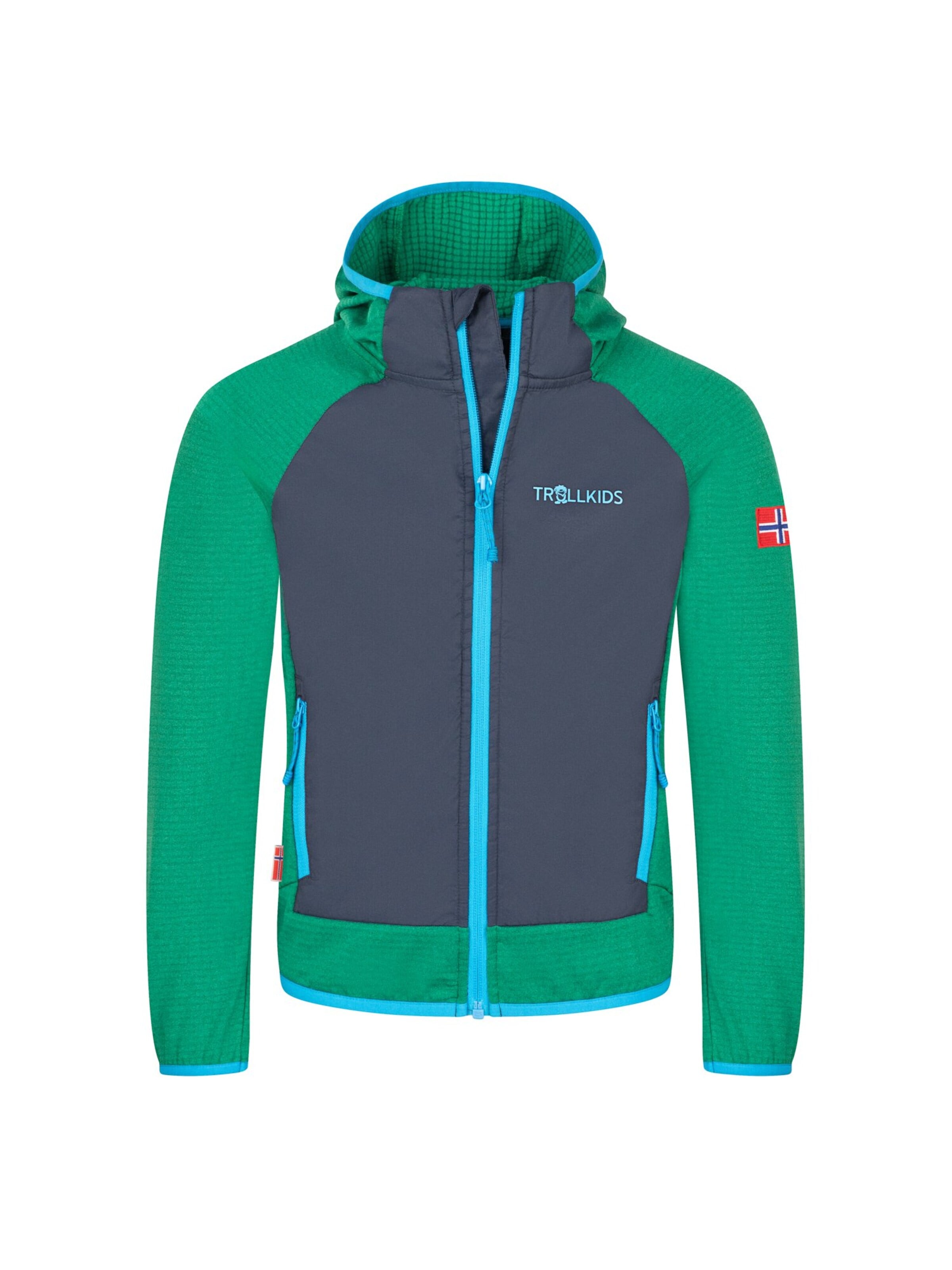 TROLLKIDS Fleece Jacket in Green: front