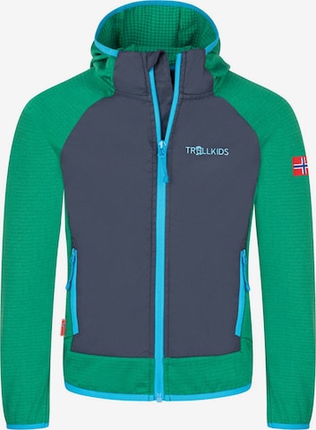 TROLLKIDS Fleece Jacket in Green: front
