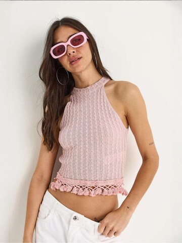 Bianco Lucci Gebreide top in Roze