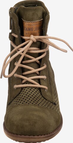 MUSTANG Lace-Up Ankle Boots in Green