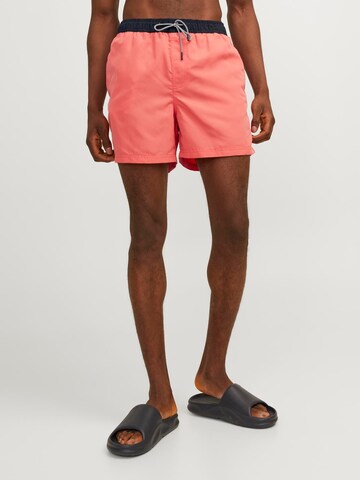 JACK & JONES Board Shorts 'JPSTFiji' in Orange: front