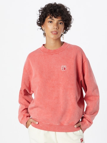 HUGO Sweatshirt 'Demorola' in Red: front