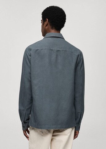 MANGO MAN Slim fit Button Up Shirt 'delave' in Blue