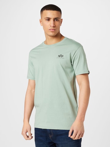 ALPHA INDUSTRIES Regular fit Majica | zelena barva: sprednja stran