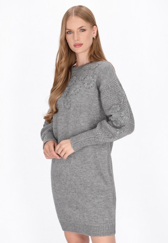 Robes en maille DreiMaster Vintage en gris : devant