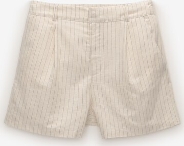 Pull&Bear Loosefit Kalhoty se sklady v pase – béžová: přední strana