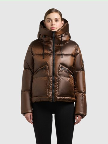 khujo Winter Jacket 'Luna' in Brown: front