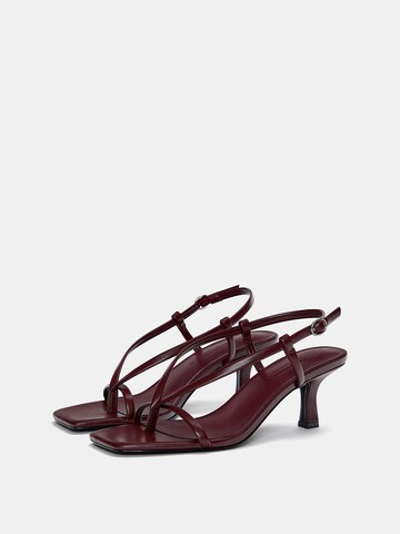 Pull&Bear T-Bar Sandals in Red