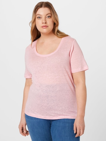 Tricou 'Linda' de la Selected Femme Curve pe roz: față