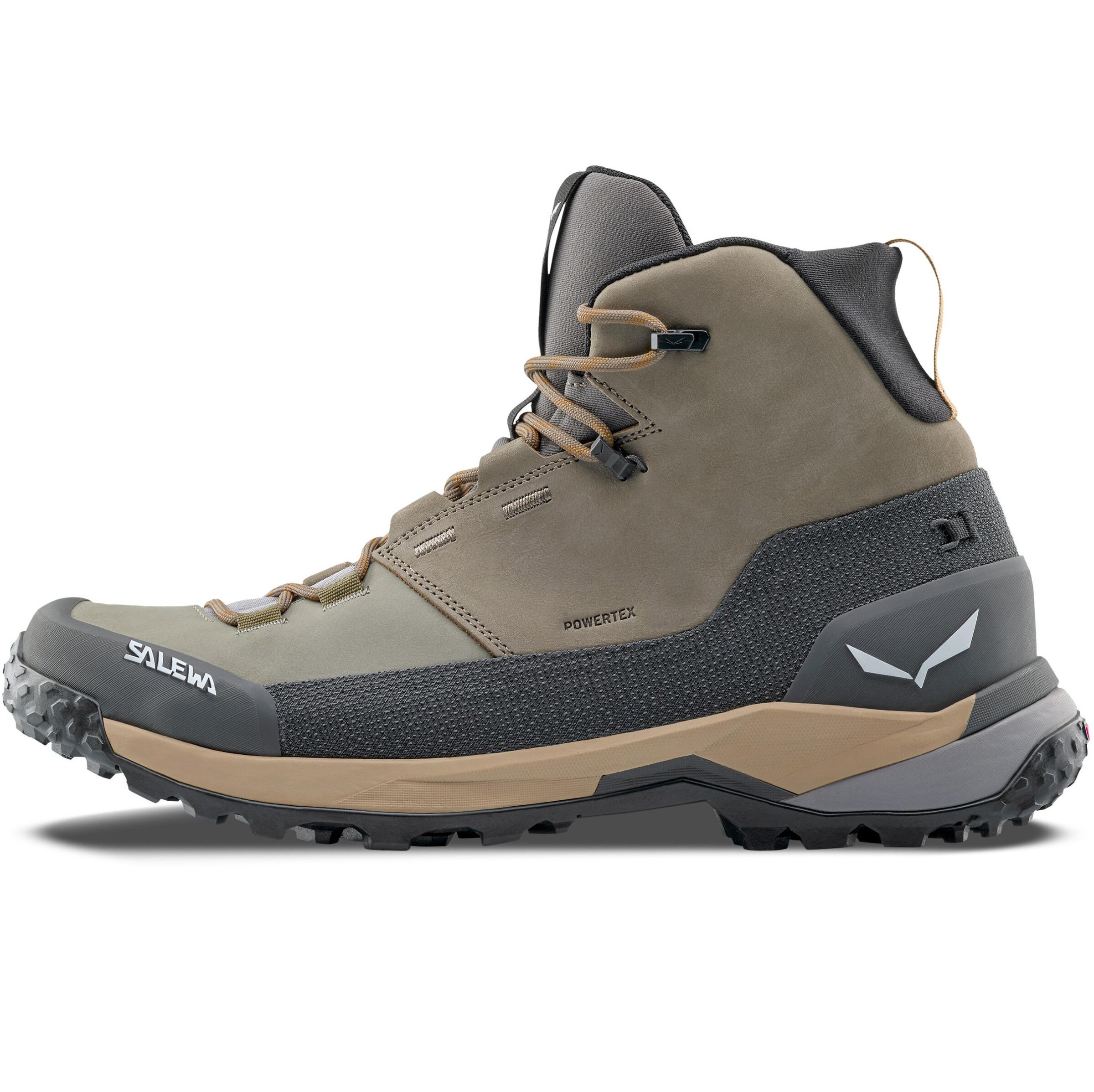 SALEWA Boots 'Puez Leather Mid PTX' in Brown: front