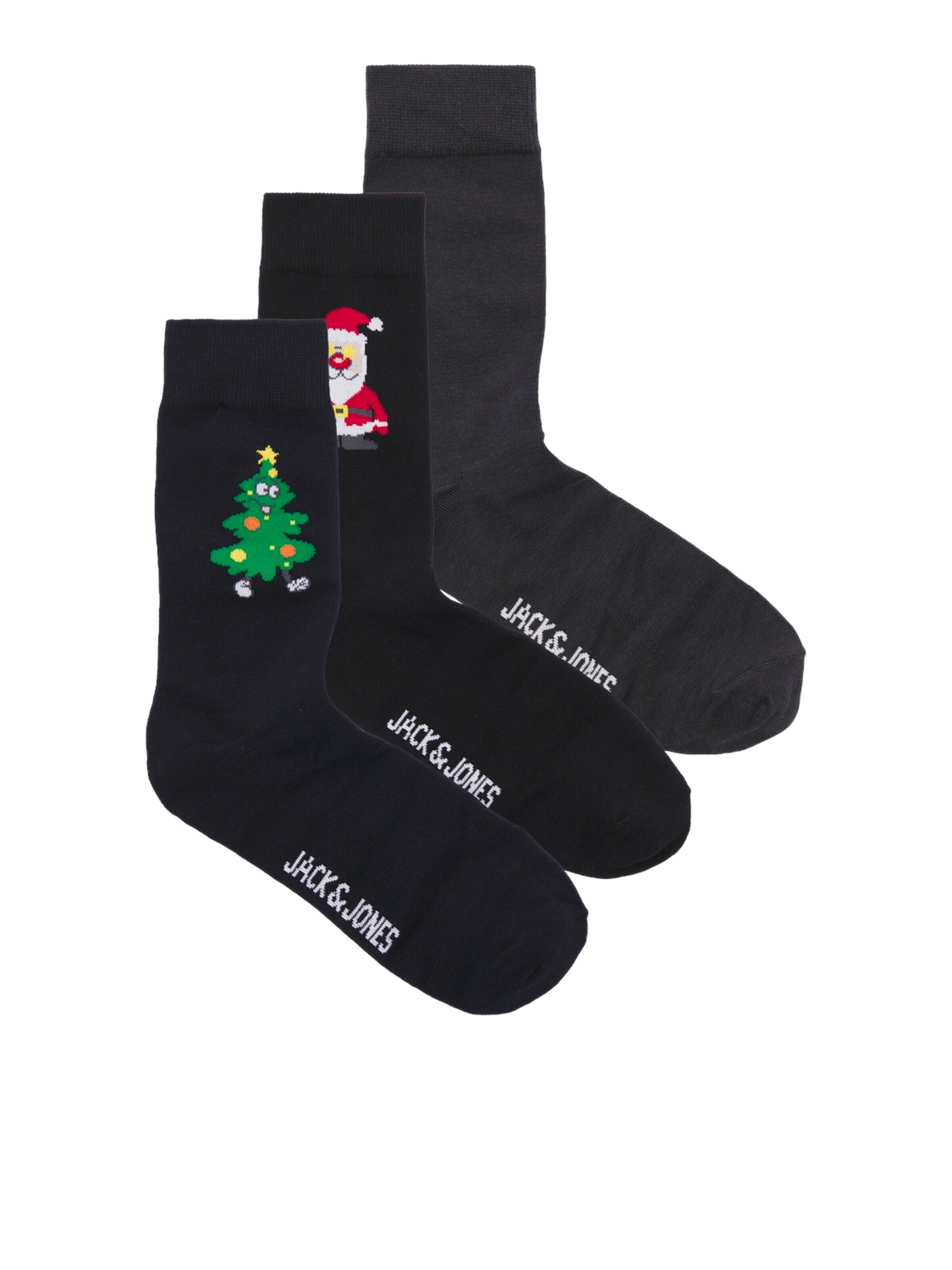Jack & Jones Junior Sokken 'JACHOLLY JOLLY Giftbox' in Zwart: voorkant