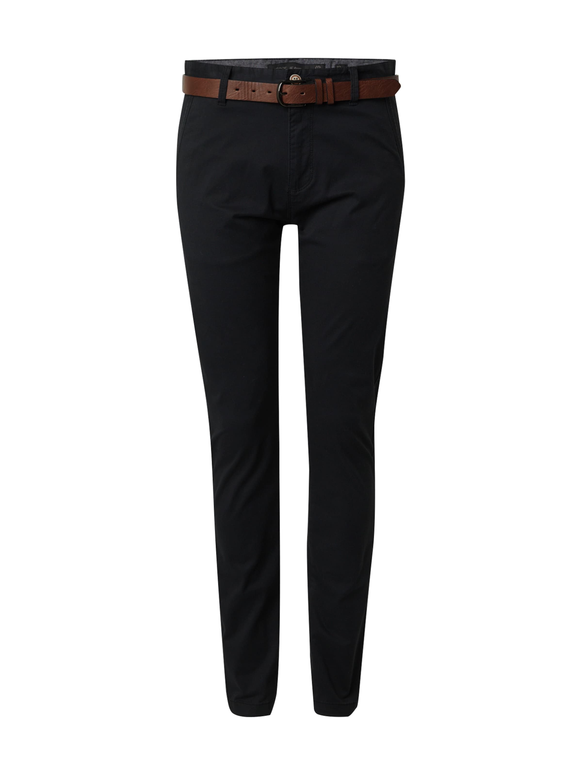 INDICODE JEANS Брюки-чинос 'GOWER' в Черный: спереди