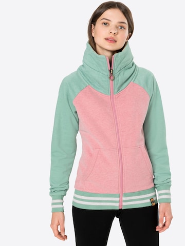 Fli Papigu Zip-Up Hoodie 'Im Bus letzte Reihe' in Green: front