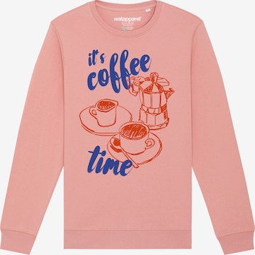 Watapparel Sweatshirt 'Its Coffee Time' in Pink: Vorderseite