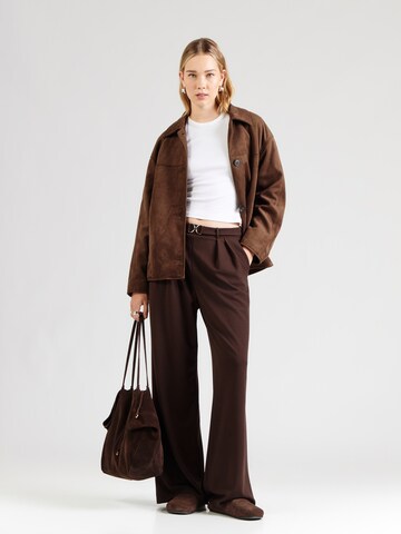 s.Oliver BLACK LABEL Wide leg Pleat-Front Pants in Brown