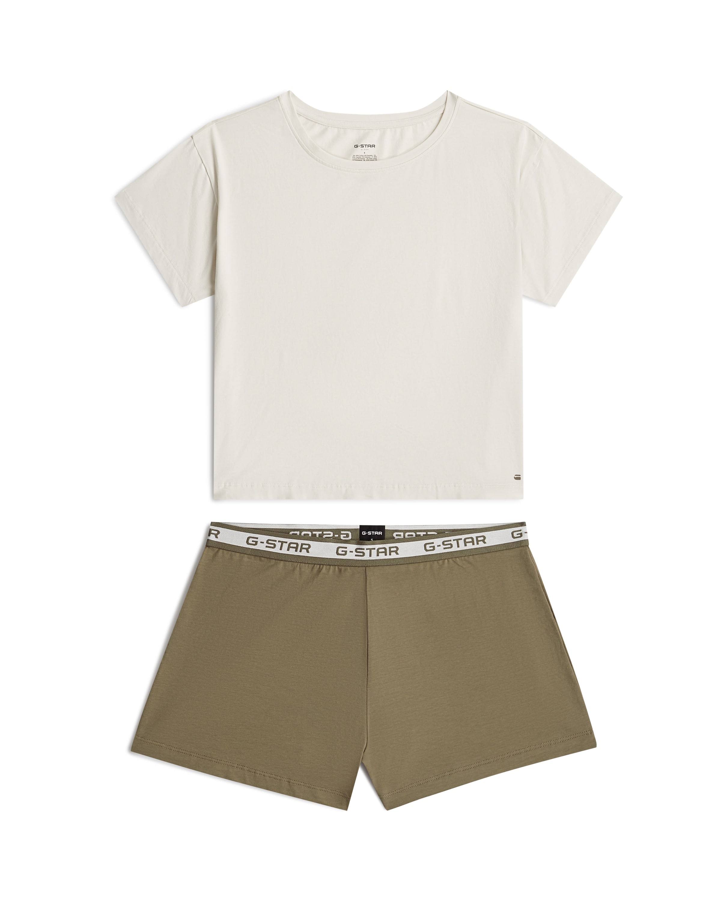 G-STAR Pyjama 'Tee and Short Pyjamas Set' in Groen: voorkant