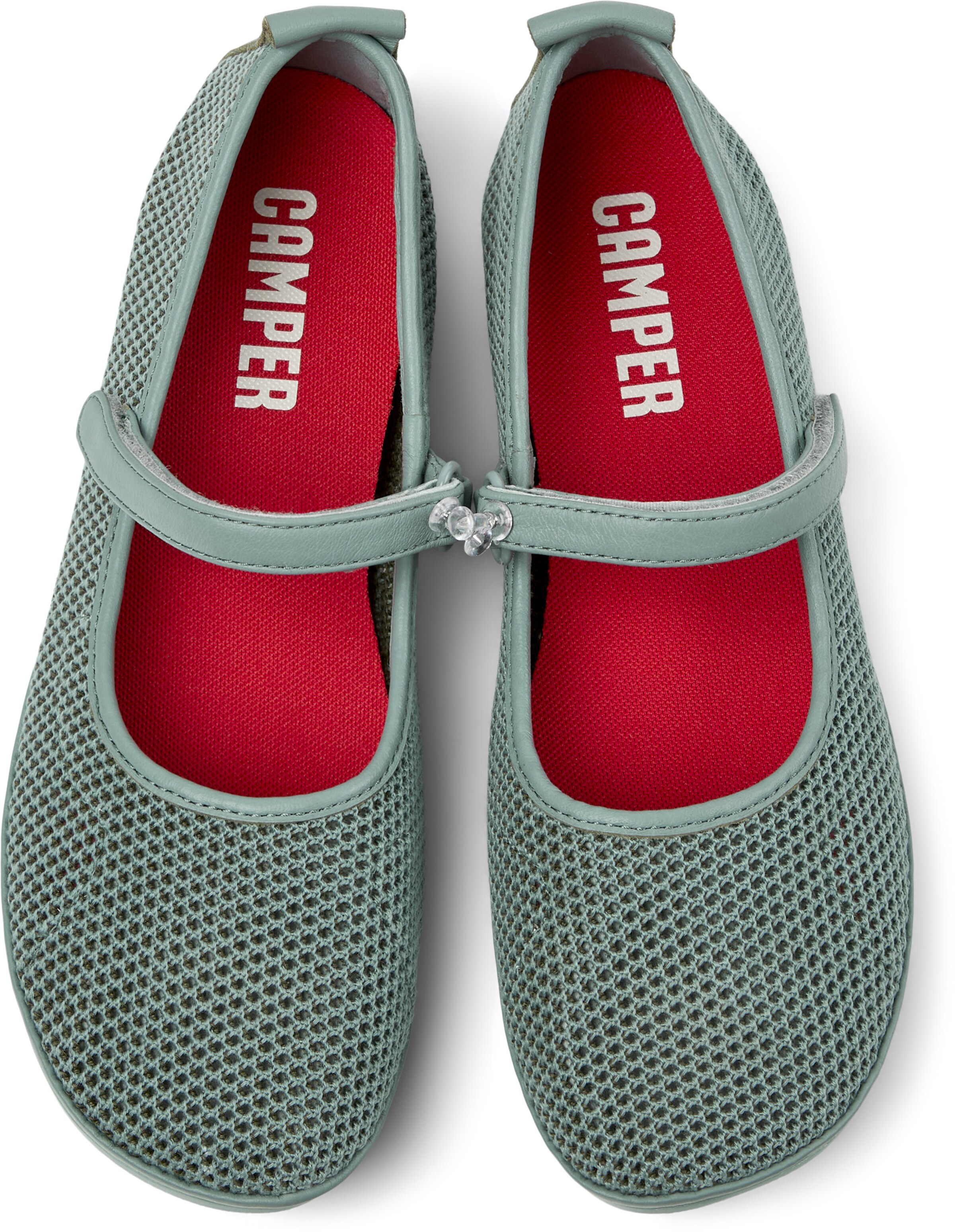 Ballerina con cinturino 'Right Nina' di CAMPER in verde
